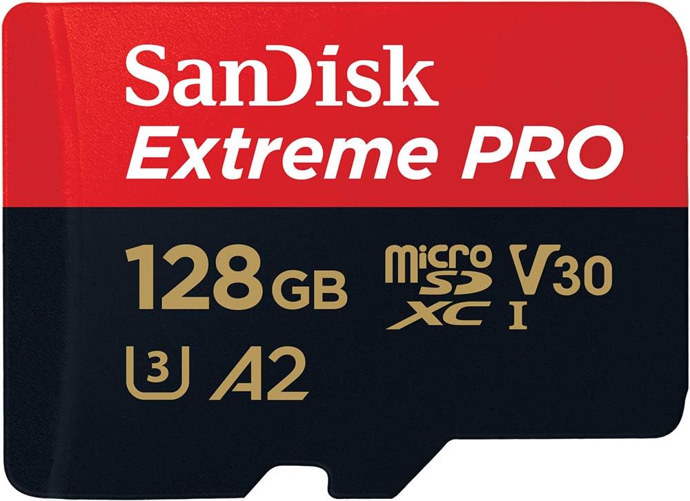 SanDisk 128GB Extreme PRO® microSD™ UHS-I Card with Adapter C10, U3, V30, A2, 200MB/s Read 90MB/s Write SDSQXCD-128G-GN6MA SanDisk 128GB Extreme PRO® microSD™ UHS-I Card with Adapter C10, U3, V30, A2, 200MB/s Read 90MB/s Write SDSQXCD-128G-GN6MA
